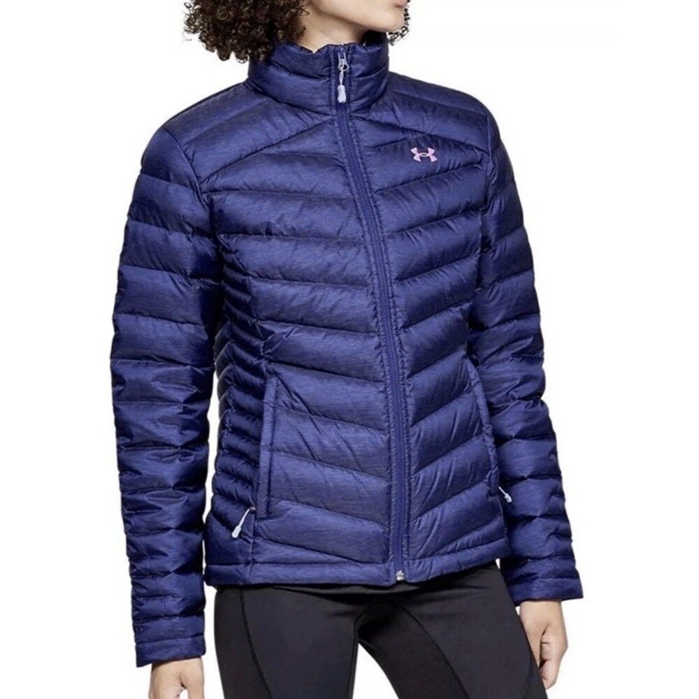 Under Armour Storm Cold Gear Womens Sz XL ISO Down Jacket 700 Fill 1316024 Blue